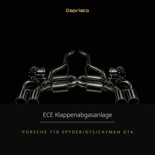 ECE Capristo Klappenabgasanlage – Porsche Spyder / Cayman (718 GT4 / GTS)