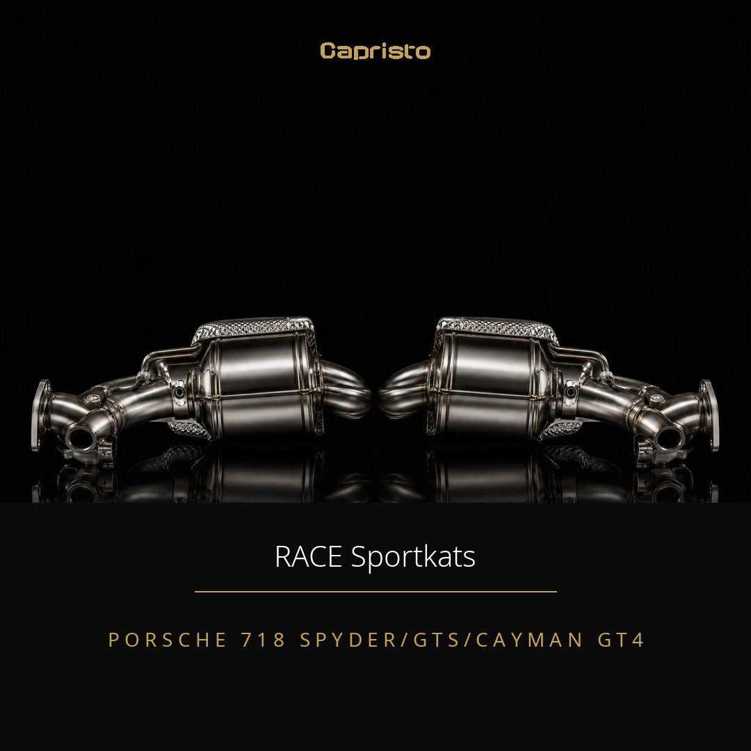 RACE Capristo 100-Zellen Sportkatalysator – Porsche Spyder / Cayman (718 GT4 / GTS)