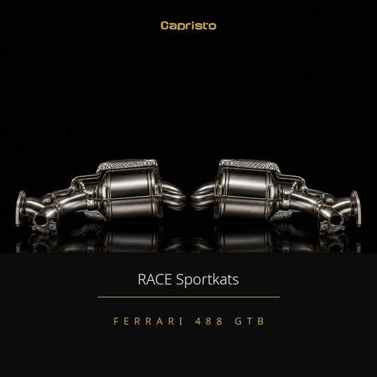 RACE Capristo 250-Zellen Sportkatalysator (mit Hitzeschutz) – Ferrari 488 GTB