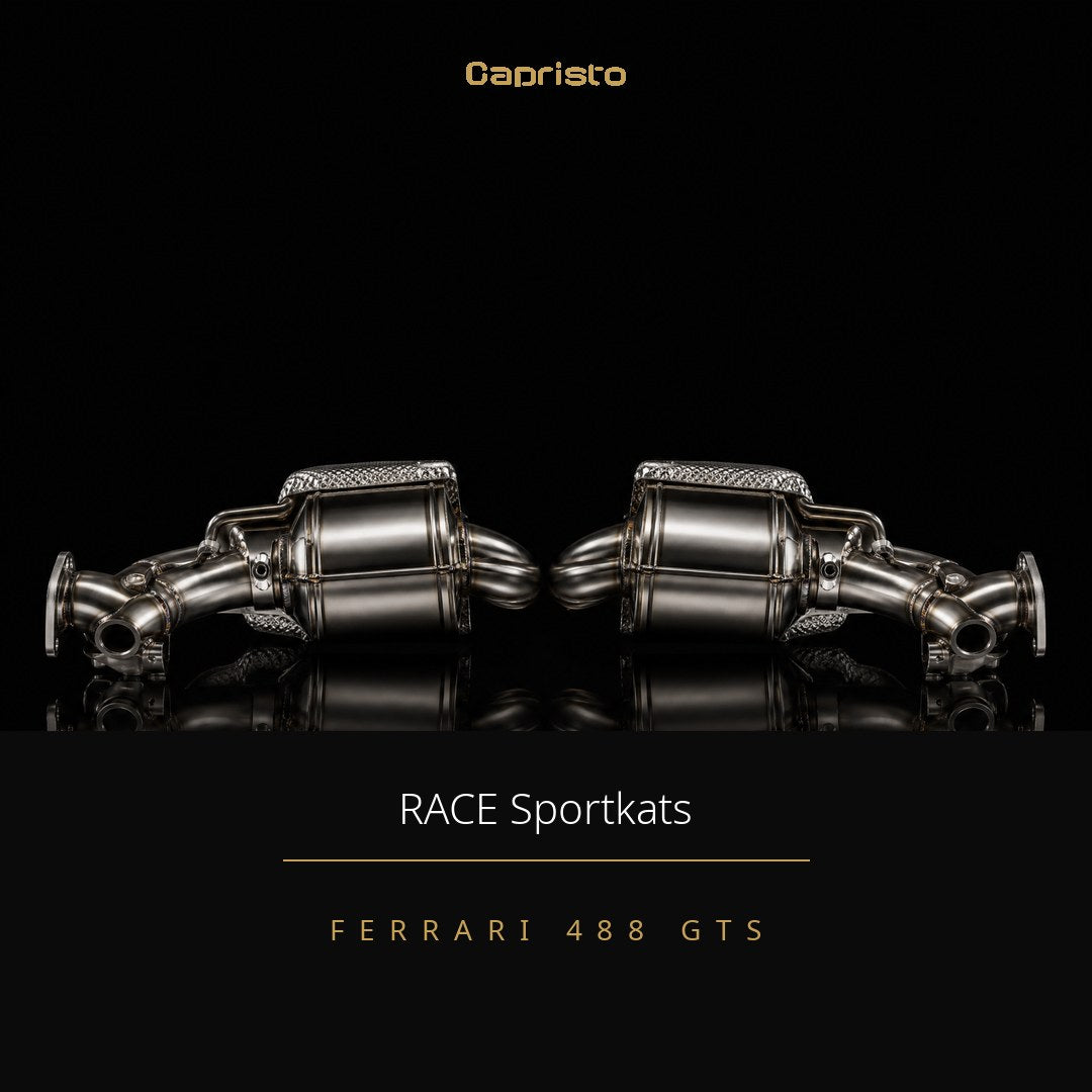 RACE Capristo 100-Zellen Sportkatalysator (mit Hitzeschutz) – Ferrari 488 GTS