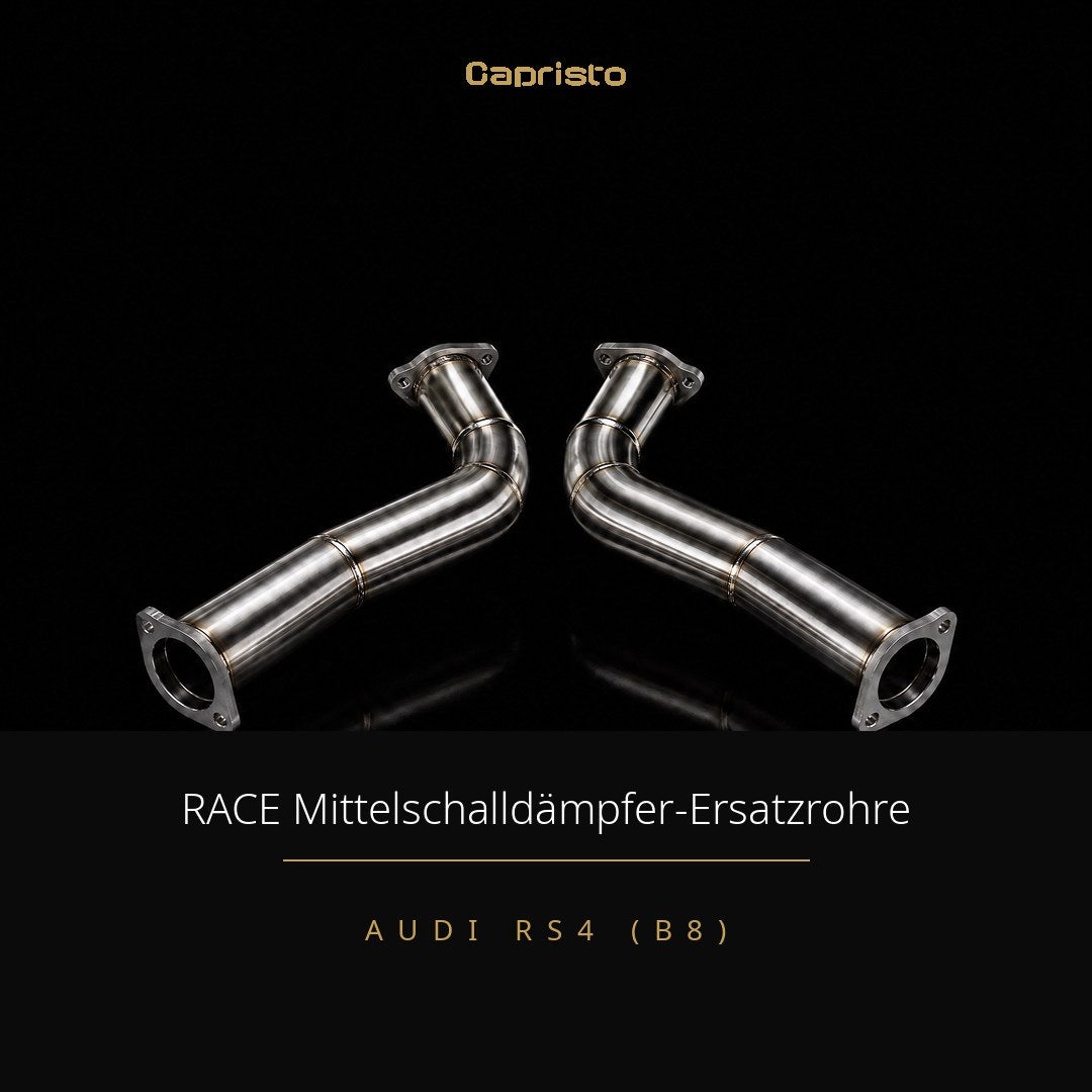 Capristo RACE Klappenabgasanlage mit Mittelschalldämpfer-Ersatzrohren – Audi RS4 (B8)