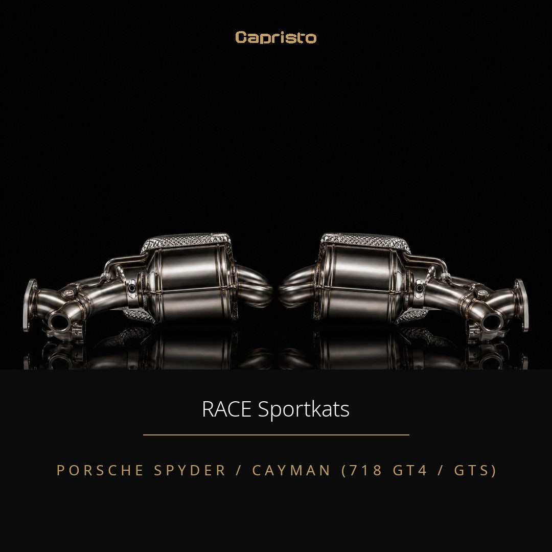 RACE Capristo Krümmer-Set mit Sportkats – Porsche Spyder / Cayman (718 GT4 / GTS)