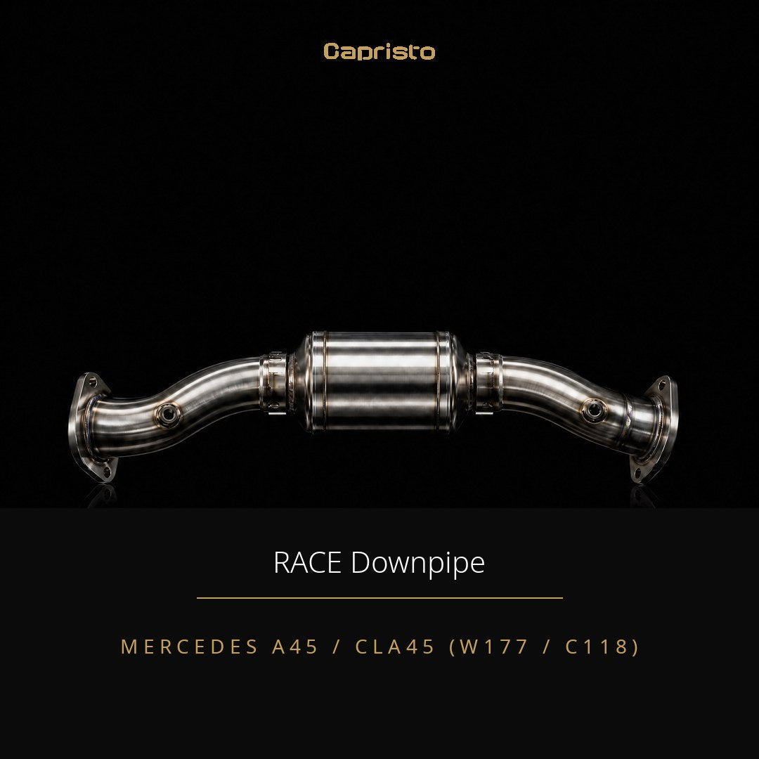 RACE Capristo Downpipes 250 Zellen – Mercedes A45 / CLA45 (W177 / C118)