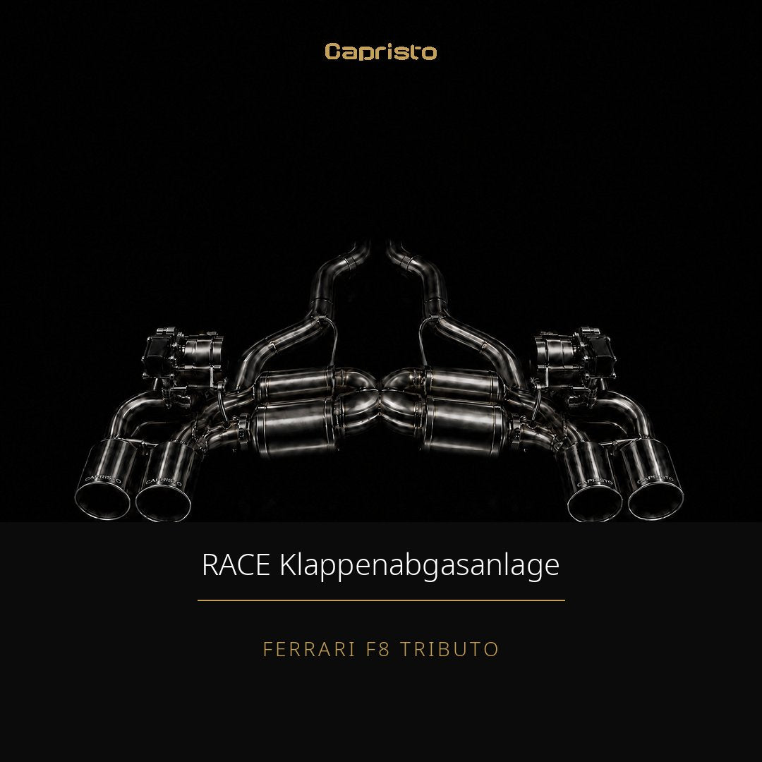 RACE Capristo Komplettsystem (250z/100z Sportkats + OPF-Ersatz) – Ferrari F8 Tributo