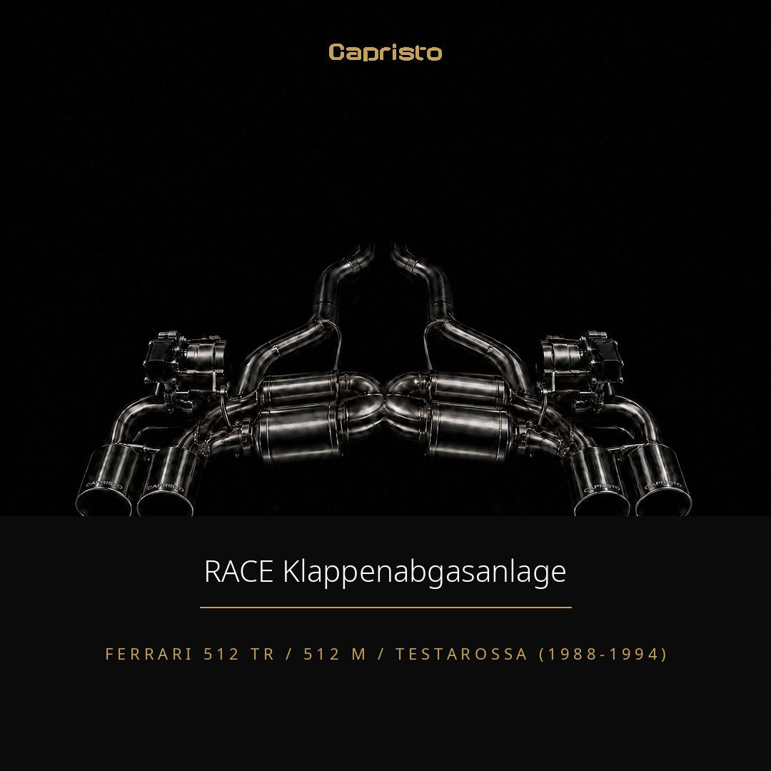 RACE Capristo Klappenabgasanlage (ohne Klappen, Kat-Version) – Ferrari 512 TR / 512 M / Testarossa (1988-1994)