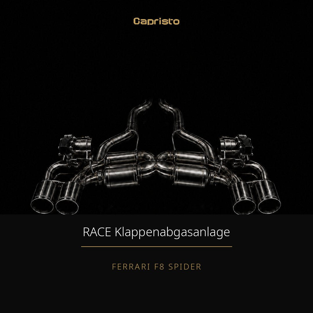 RACE Capristo Komplettsystem (250z/100z Sportkats + OPF-Ersatz) – Ferrari F8 Spider